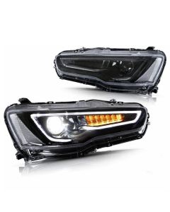 VLAND Dual Beam Projector Headlights for Mitsubishi Lancer EVO X 2008-2018 (Regular Projector. LHD and RHD Versions)