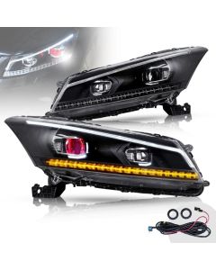 VLAND Dual Beam Headlights With Demon Eyes For Honda Accord 2008-2012