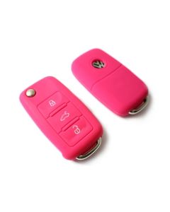 PINK SILICONE COVER FOR VW 3-BUTTON REMOTE FOLDING FLIP KEY