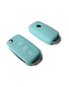 GLOW IN THE DARK BLUE SILICONE COVER FOR VW 3-BUTTON REMOTE FOLDING FLIP KEY