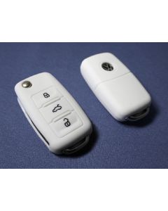 WHITE SILICONE COVER FOR VW 3-BUTTON REMOTE FOLDING FLIP KEY