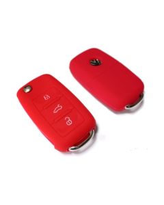 RED SILICONE COVER FOR VW 3-BUTTON REMOTE FOLDING FLIP KEY