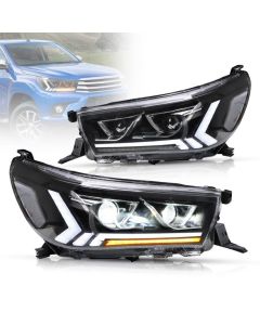 VLAND LED Headlights For Toyota Hilux Vigo Revo 2015-2019 w/Dynamic Courtesy Lighting