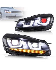 VLAND LED Headlights for Volkswagen Golf Mk6 2010-2014 with Demon Eyes (NOT FIT FOR GIT and GTR Models)