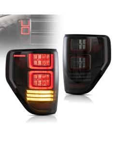 VLAND Full LED Tail Lights For Ford F150 2009-2014 with Amber Sequential/Red Turn Signal