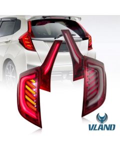 VLAND Full LED Tail Lights for Honda Fit / Jazz (GK5) 2014-2020 (Plug and Play. No Need Bulbs)