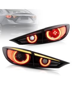 VLAND Full LED Tail Lights for Mazda 3 Axela Sedan 2014-2018 (Sequential Turn Signals w/ Dynamic Welcome Lighting)