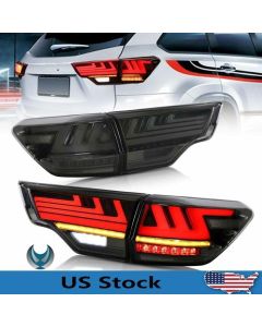 VLAND 1 Pair Full LED Tail Lights For Toyota Highlander 2015-2019