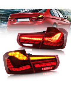 VLAND OLED Tail Lights For BMW 3-Series F30 F35 F80 Sedan 2013-2018 with Amber Sequential Turn Signals and Red 3D Dynamic Animation Lighting (Do NOT Fit for Convertible| 2015 328i F30)