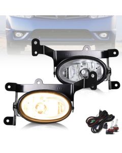 LED Bumper Fog Lights Lamps For 2006-2008 Honda Civic Coupe Clear Lens w/Switch