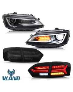 VLAND Projector/Dual Beam Headlights and Tail Lights For Volkswagen VW Jetta / Sagitar (NOT GLI) 2012-2018