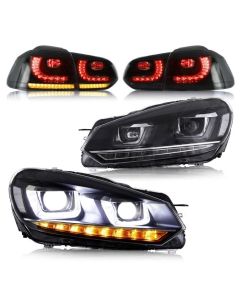 VLAND LED Headlights and Taillights for Volkswagen Golf 6 MK6 2008-2013 (DO NOT FIT Golf GTI and GTR)