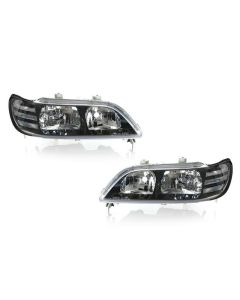 1997-1999 Acura CL JDM Black Headlights with Clear Corner Light - 