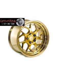 AodHan 18x9.5  DS01 5x120 +25 Gold Vaccum W/ Chrome Rivets Wheel (1)