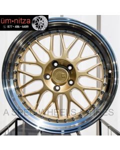 AodHan 18x8.5/18x9.5  AH02 5x114.3 +35/30 Gold Machined Lip Wheels (Set 4)