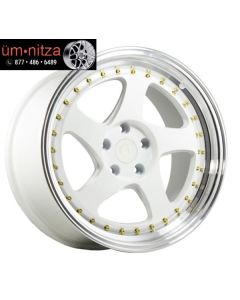 AodHan 18x9.5  AH01 5x114.3 +30 White W/Machined Lip Wheels (Set of 4)