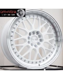 AodHan 17x8  AH02 5x100/114.3 +35 White Machined Lip Wheels (Set 4)