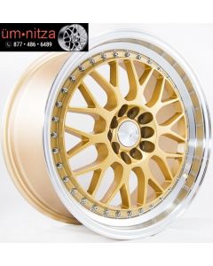 AodHan 17x8  AH02 5x100/114.3 +35 Gold Machined Lip Wheels (Set 4)