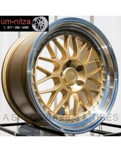 AodHan 18x9.5  AH02 5x114.3 +30 Gold Machined Lip Wheel (1)