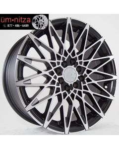 AodHan 17X7.5  LS001 4X100/114.3 +30 Black Rims Fits Prelude Accord Nissan 240sx