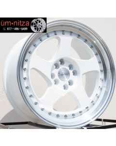 AODHAN  AH01 17X9 4X100/114.3 ET25 WHITE FITS COROLLA MR2 INTEGRA TL ZX2