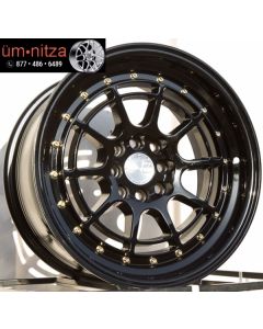 AODHAN  AH04 16X8 4X100/114.3 ET15 Full Black Wheels Fits Integra Fox Miata E30