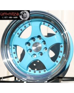 AodHan 15x8  AH03 4x100/114.3 +20 Tiffany Blue Machined Lip Wheel (1)