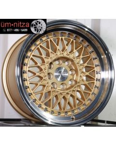 AodHan 15x8  AH05 4x100/114.3 +20 Gold Machined Lip Wheel (1)