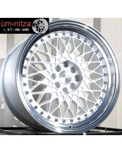 AodHan 17x9  AH05 4x100/114.3 +25 White Machined Lip Wheel (1)