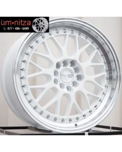 AodHan 17x8  AH02 5x100/114.3 +35 White Machined Lip Wheel (1)