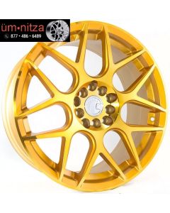 AodHan 17X7.5  LS002 5X100/114.3 +35 Gold Wheels Fits Eclipse Impreza Wrx Tc