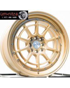 AODHAN  AH04 17X9 4X100/114.3 ET25 FULL GOLD FITS INTEGRA 240SX ACCORD XB NEON