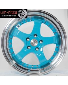 AodHan 18x10.5  AH03 5x114.3 +25 Tiffany Blue Machined Lip Wheel (1)