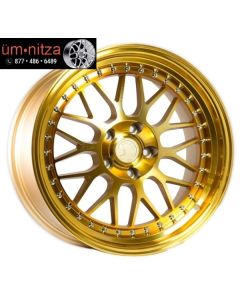 AodHan 18X9.5  AH02 5x100 +30 Gold Machined Face Wheels (Set of 4)