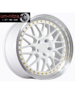 AodHan 18x8.5  AH02 5x100 +35 White W/Machined Lip Wheels (Set of 4)