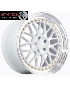 AodHan 18x9.5  AH02 5x100 +30 White W/Machined Lip Wheels (Set of 4)