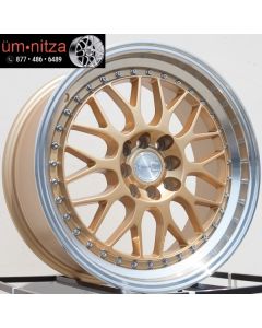 AodHan 17x8  AH02 4x100/114.3 +35 Gold Machined Lip Wheel (1)