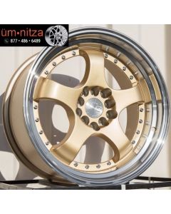 AodHan 17x9  AH03 5x100/114.3 +25 Gold Machined Lip Wheel (1)