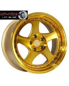 AodHan 18X9.5  AH01 5x100 +30 Gold Machined Face Wheel (1)