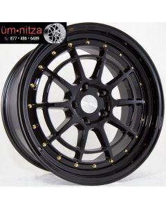 AodHan 18x9.5  AH04 5x114.3 +30 Full Black ( Gold Rivet) Wheel (1)