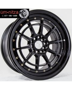 AodHan 17x9  AH04 5x100/114.3 +35 Full Black ( Gold Rivet) Wheel (1)