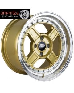 MST 15x8.0  Kunai 4x100 ET20 Gold w/Machined Lip wheels (Set of 4)