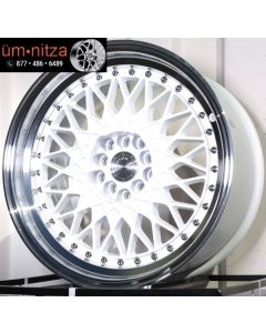 AodHan 17x9  AH05 5x100/114.3 +25 White Machined Lip Wheel (1)