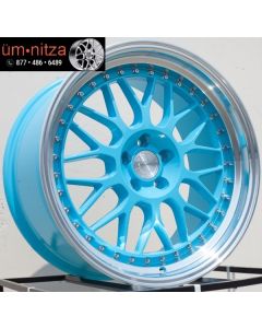 AodHan 18x9.5  AH02 5x100 +35 Tiffany Blue Machined Lip Wheel (1)