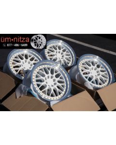 AodHan 17x8  AH02 4x100/114.3 +35 White Wheels Fits 4 Lug Civic Mini Cooper (Used