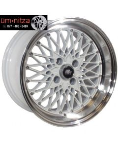 MST 15x8  MT16 4x100 +20 White w/Machined Lip Wheels (Set of 4)