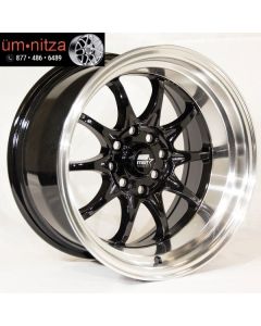 MST 17x9  MT11 5x100/5x114.3 +20 Black w/Machine Lip Wheels (Set of 4)