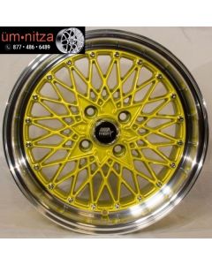 MST 15x8  MT16 4x100 +20 Gold w/Machined Lip Wheels (Set of 4)