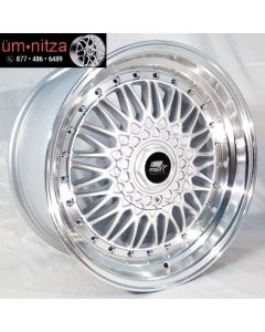 MST 17x8.5  MT13 4x100/4x114.3 +35 Silver w/Machined Lip Wheels (Set of 4)