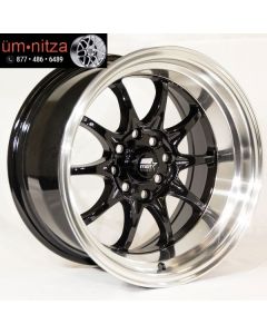 MST 15x8  MT11 4x100/4x114.3 +0 Black w/Machine Lip Wheels (Set of 4)